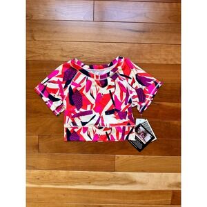 Target Black Beyond Measure Women Small Abstract Geometric Crop Active Top Pink